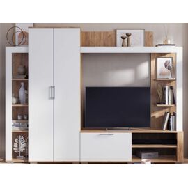 Стенка «Невада», МДФ Софт вайт/ Дуб Крафт Золото | Интернет магазин мебели и декора LifeDekor