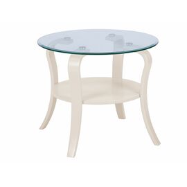 Стол журнальный Аннет бежевый/стекло прозрачное | Интернет магазин мебели и декора LifeDekor