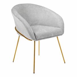 Стул-полукресло Martin серый шенилл, золотые ножки | Интернет магазин мебели и декора LifeDekor