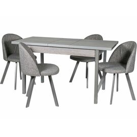 Обеденная группа (Стол Денвер и 4 стула Спайдер), ткань рогожка Графит | Интернет магазин мебели и декора LifeDekor