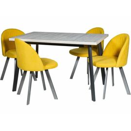 Обеденная группа (Стол Каспер и 4 стула Спайдер), ткань Канди Сани | Интернет магазин мебели и декора LifeDekor