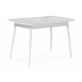 Стол стеклянный Бейкер 120(152)х70х75 белый | Интернет магазин мебели и декора LifeDekor