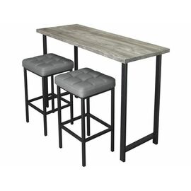 Обеденная группа (Консоль барная и 2 стула Камелот), кожзам Темно-серый | Интернет магазин мебели и декора LifeDekor