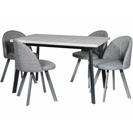 Обеденная группа (Стол Каспер и 4 стула Спайдер), ткань рогожка Графит | Интернет магазин мебели и декора LifeDekor