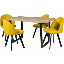 Обеденная группа (Стол Патика и 4 стула Спайдер), ткань Канди Сани | Интернет магазин мебели и декора LifeDekor