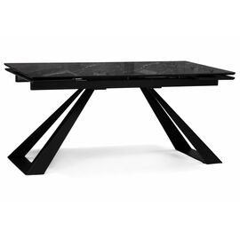 Стол стеклянный Маккарти 160(220)х90х75 дарк / черный | Интернет магазин мебели и декора LifeDekor