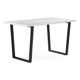 Стол деревянный Эльпатия 130х75 мрамор белый / черный матовый | Интернет магазин мебели и декора LifeDekor