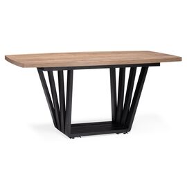Стол деревянный Эудес дуб галифакс табак / черный | Интернет магазин мебели и декора LifeDekor