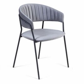 Стул Kelly с подлокотниками, бархат серый 27 | Интернет магазин мебели и декора LifeDekor