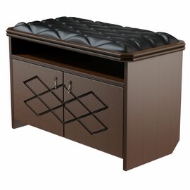 Банкетка Патриция 2 орех, к/з Ева 1, каретная стяжка Л | Интернет магазин мебели и декора LifeDekor