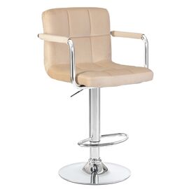 Стул барный DOBRIN KRUGER ARM, бежевый велюр (MJ9-10), Вариант: бежевый велюр (MJ9-10) | Интернет магазин мебели и декора LifeDekor