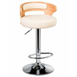 Стул барный DOBRIN FRED, натуральное дерево, кремовый, Вариант: натуральное дерево, кремовый | Интернет магазин мебели и декора LifeDekor