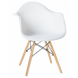 Стул обеденный DOBRIN DAW, ножки светлый бук, цвет сиденья белый, Вариант: ножки светлый бук, цвет сиденья белый | Интернет магазин мебели и декора LifeDekor