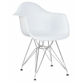 Стул обеденный DOBRIN DAW CHROME, ножки хром, цвет сиденья белый, Вариант: ножки хром, цвет сиденья белый | Интернет магазин мебели и декора LifeDekor