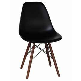 Стул обеденный LMZL-PP623, ножки тёмный бук, цвет сиденья чёрный, Вариант: ножки тёмный бук, цвет сиденья чёрный | Интернет магазин мебели и декора LifeDekor