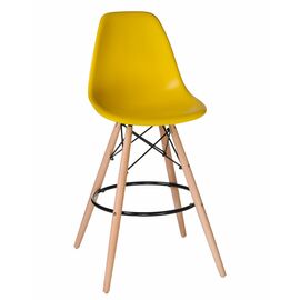 Стул барный LMZL-PP623G, ножки светлый бук, цвет сиденья жёлтый, Вариант: ножки светлый бук, цвет сиденья жёлтый | Интернет магазин мебели и декора LifeDekor