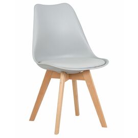 Стул обеденный DOBRIN JERRY SOFT, ножки светлый бук, цвет сиденья светло-серый (GR-01), Вариант: ножки светлый бук, цвет сиденья светло-серый (GR-01) | Интернет магазин мебели и декора LifeDekor