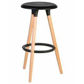 Табурет барный DOBRIN ROYCE, ножки светлый бук, цвет чёрный (B-03), Вариант: ножки светлый бук, цвет чёрный (B-03) | Интернет магазин мебели и декора LifeDekor