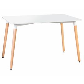 Стол обеденный DOBRIN SERRA WIDE, ножки светлый бук, столешница белая, Вариант: ножки светлый бук, столешница белая | Интернет магазин мебели и декора LifeDekor