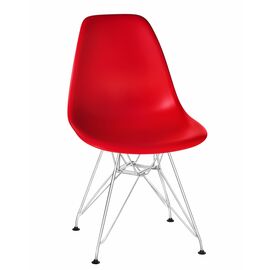 Стул обеденный DOBRIN DSR, ножки хром, цвет красный (R-02), Вариант: ножки хром, цвет красный (R-02) | Интернет магазин мебели и декора LifeDekor