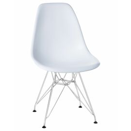 Стул обеденный DOBRIN DSR, ножки хром, цвет белый (W-02), Вариант: ножки хром, цвет белый (W-02) | Интернет магазин мебели и декора LifeDekor