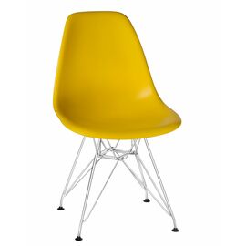 Стул обеденный DOBRIN DSR, ножки хром, цвет желтый (Y-01), Вариант: ножки хром, цвет желтый (Y-01) | Интернет магазин мебели и декора LifeDekor