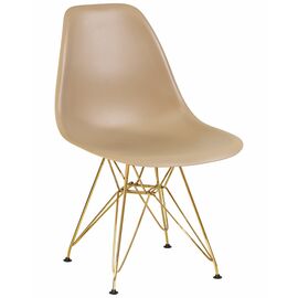 Стул обеденный DOBRIN DSR, ножки золотые, цвет бежевый (GR-03), Вариант: ножки золотые, цвет бежевый (GR-03) | Интернет магазин мебели и декора LifeDekor