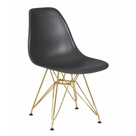 Стул обеденный DOBRIN DSR, ножки золотые, цвет тёмно-серый (GR-04), Вариант: ножки золотые, цвет тёмно-серый (GR-04) | Интернет магазин мебели и декора LifeDekor