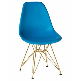 Стул обеденный DOBRIN DSR, ножки золотые, цвет голубой (BE-02), Вариант: ножки золотые, цвет голубой (BE-02) | Интернет магазин мебели и декора LifeDekor