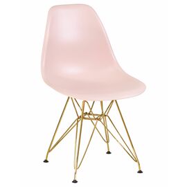 Стул обеденный DOBRIN DSR, ножки золотые, цвет светло-розовый (PK-02), Вариант: ножки золотые, цвет светло-розовый (PK-02) | Интернет магазин мебели и декора LifeDekor