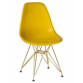Стул обеденный DOBRIN DSR, ножки золотые, цвет жёлтый (Y-01), Вариант: ножки золотые, цвет жёлтый (Y-01) | Интернет магазин мебели и декора LifeDekor