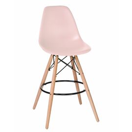 Стул барный DOBRIN DSW BAR, ножки светлый бук, цвет сиденья светло-розовый (PK-02), Вариант: ножки светлый бук, цвет сиденья светло-розовый (PK-02) | Интернет магазин мебели и декора LifeDekor