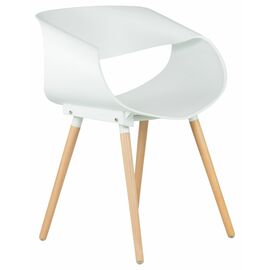 Стул обеденный DOBRIN ALIEN, ножки светлый бук, цвет белый (W-02), Вариант: ножки светлый бук, цвет белый (W-02) | Интернет магазин мебели и декора LifeDekor