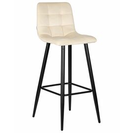 Стул барный DOBRIN NICOLE, черные матовые ножки, кремовый велюр (108-113), Вариант: черные матовые ножки, кремовый велюр (108-113) | Интернет магазин мебели и декора LifeDekor