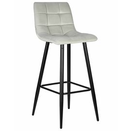 Стул барный DOBRIN NICOLE, черные матовые ножки, светло-серый велюр (108-52), Вариант: черные матовые ножки, светло-серый велюр (108-52) | Интернет магазин мебели и декора LifeDekor