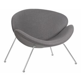 Кресло дизайнерское DOBRIN EMILY, серая ткань AF7, хромированная сталь, Вариант: серая ткань AF7, хромированная сталь | Интернет магазин мебели и декора LifeDekor