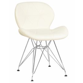 Стул обеденный DOBRIN BUTTERFLY CHROME, ножки хром, цвет кремовый, Вариант: ножки хром, цвет кремовый | Интернет магазин мебели и декора LifeDekor