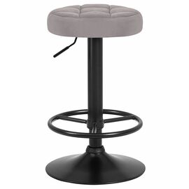 Табурет барный DOBRIN BRUNO BLACK, серый велюр (MJ9-75), Вариант: серый велюр (MJ9-75) | Интернет магазин мебели и декора LifeDekor