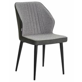 Стул обеденный DOBRIN KEVIN, черные матовые ножки, Сиденье серая ткань FC-09, Спинка антрацит кожзам RU-08, Вариант: черные матовые ножки, Сиденье серая ткань FC-09, Спинка антрацит кожзам RU-08 | Интернет магазин мебели и декора LifeDekor