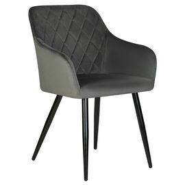 Стул обеденный DOBRIN ROBERT, черные матовые ножки, велюр V108-92 Антрацит, Вариант: черные матовые ножки, велюр V108-92 Антрацит | Интернет магазин мебели и декора LifeDekor