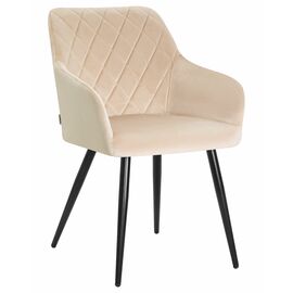 Стул обеденный DOBRIN ROBERT, черные матовые ножки, велюр V108-98 Бежевый, Вариант: черные матовые ножки, велюр V108-98 Бежевый | Интернет магазин мебели и декора LifeDekor
