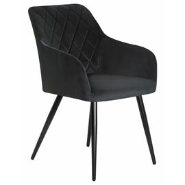 Стул обеденный DOBRIN ROBERT, черные матовые ножки, велюр V108-77 Чёрный, Вариант: черные матовые ножки, велюр V108-77 Чёрный | Интернет магазин мебели и декора LifeDekor