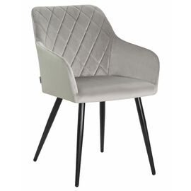 Стул обеденный DOBRIN ROBERT, черные матовые ножки, велюр V108-81 Серый, Вариант: черные матовые ножки, велюр V108-81 Серый | Интернет магазин мебели и декора LifeDekor