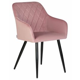 Стул обеденный DOBRIN ROBERT, черные матовые ножки, велюр V108-15 Розовый, Вариант: черные матовые ножки, велюр V108-15 Розовый | Интернет магазин мебели и декора LifeDekor