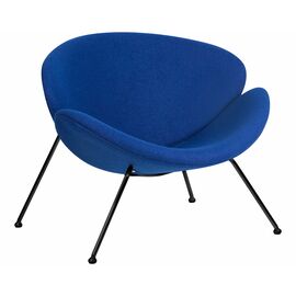 Кресло дизайнерское DOBRIN EMILY, синяя ткань AF6, черное основание, Вариант: синяя ткань AF6, черное основание | Интернет магазин мебели и декора LifeDekor