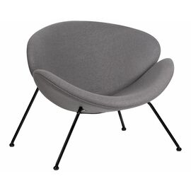 Кресло дизайнерское DOBRIN EMILY, серая ткань AF7, черное основание, Вариант: серая ткань AF7, черное основание | Интернет магазин мебели и декора LifeDekor
