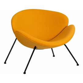 Кресло дизайнерское DOBRIN EMILY, желтая ткань AF13, черное основание, Вариант: желтая ткань AF13, черное основание | Интернет магазин мебели и декора LifeDekor