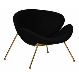 Кресло дизайнерское DOBRIN EMILY, черный ткань AF9, золотое основание, Вариант: черный ткань AF9, золотое основание | Интернет магазин мебели и декора LifeDekor