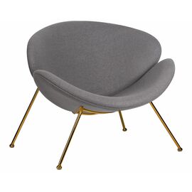 Кресло дизайнерское DOBRIN EMILY, серая ткань AF7, золотое основание, Вариант: серая ткань AF7, золотое основание | Интернет магазин мебели и декора LifeDekor
