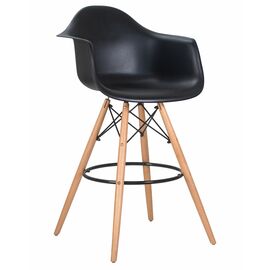 Стул барный DOBRIN DAW BAR, ножки светлый бук, цвет черный, Вариант: ножки светлый бук, цвет чёрный | Интернет магазин мебели и декора LifeDekor